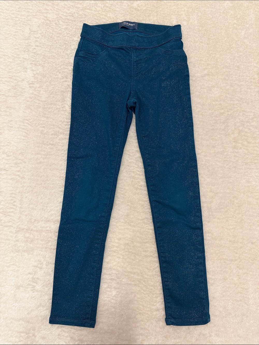 Lot of 3 Pants Floral Denim, Old Navy Glitter Ballerina, Cat & Jack Yellow Denim - Picture 7 of 10